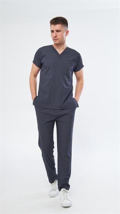 Antrasit Likralı Greys Scrubs Takım