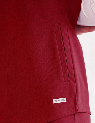 Bordo Likralı Agape T1 Scrubs Üst