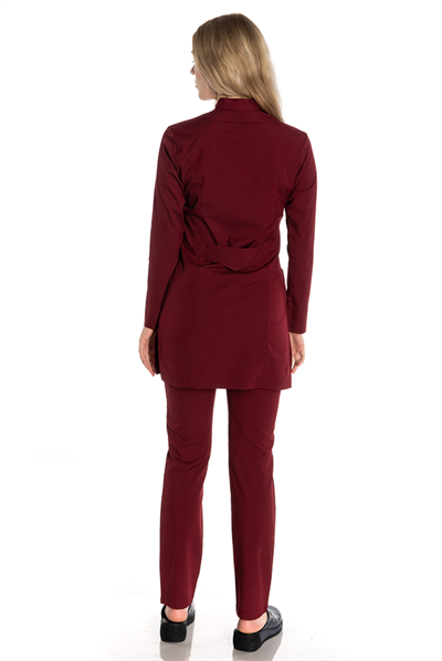 Bordo Likralı Renkli Tesettür Scrubs Takım