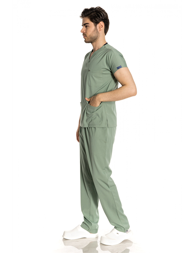 Çağla Yeşili Likralı Greys Scrubs Takım
