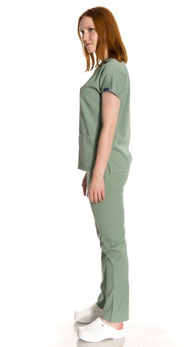 Çağla Yeşili Likralı Greys Scrubs Takım