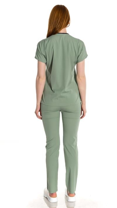 Çağla Yeşili Likralı Greys Scrubs Takım