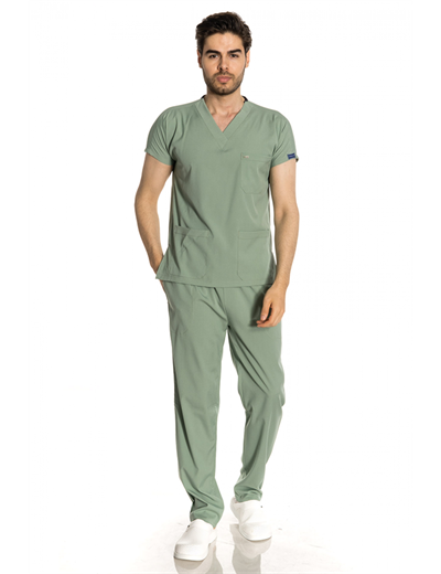 Çağla Yeşili Likralı Greys Scrubs Takım