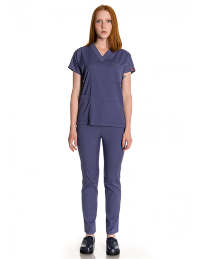 Duman Gri Likralı Greys Scrubs Takım
