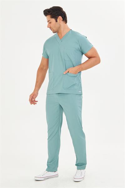 Petrol Likralı Greys Scrubs Takım