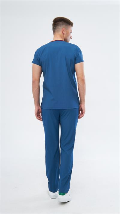 İndigo Mavi Likralı Greys Scrubs Takım