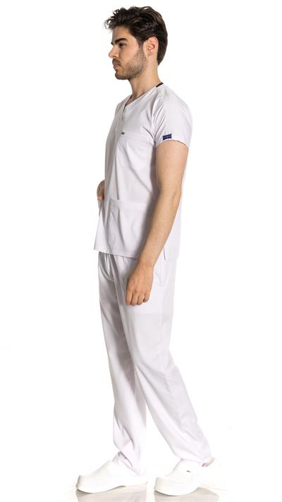 Beyaz Likralı Greys Scrubs Takım