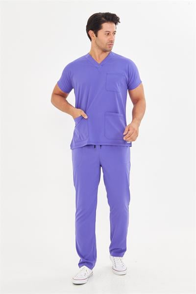 Lavanta Likralı Greys Scrubs Takım