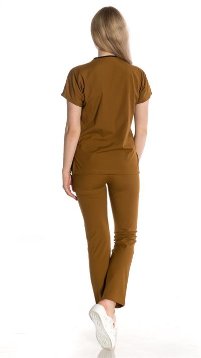 Hardal Sarısı  Likralı Greys Scrubs Takım 