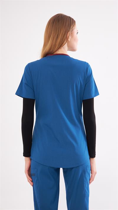 Indigo Likralı Agape T1 Scrubs Üst