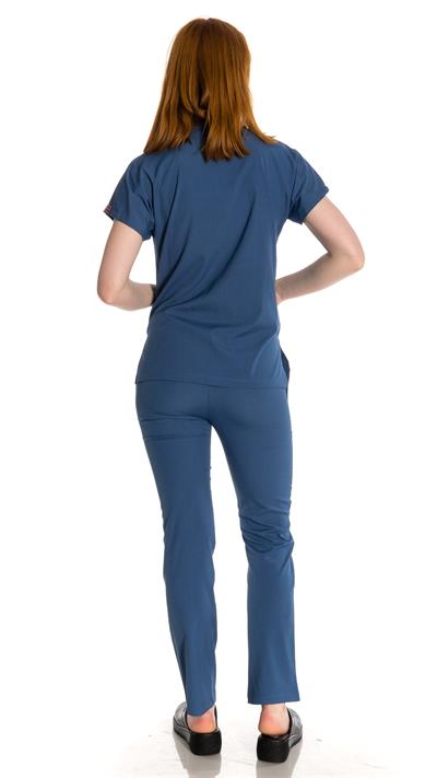 İndigo  Likralı Greys Scrubs Takım