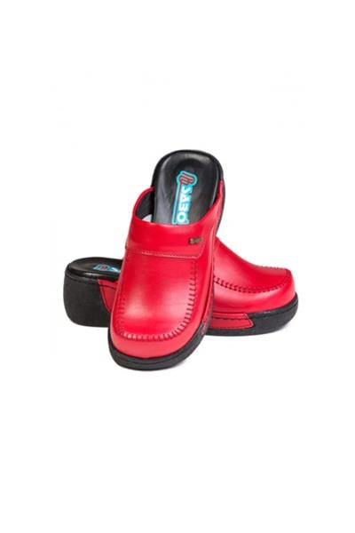 Kadın Kırmızı Saraçlı Sabo Terlik