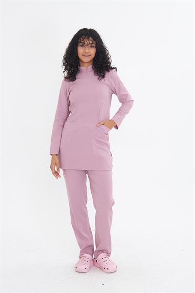Pudra Likralı Tesettür Scrubs Takım