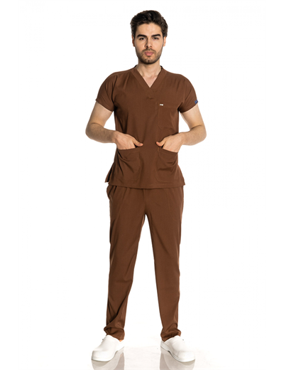 Kahverengi Greys Scrubs Takım