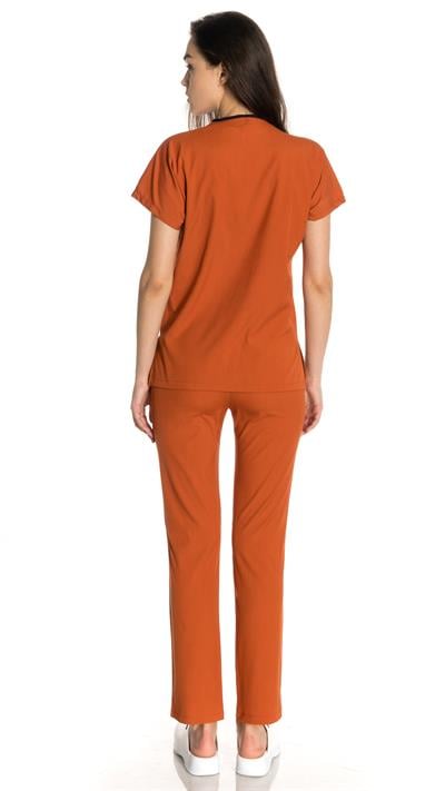 Kiremit Likralı Greys Scrubs Takım