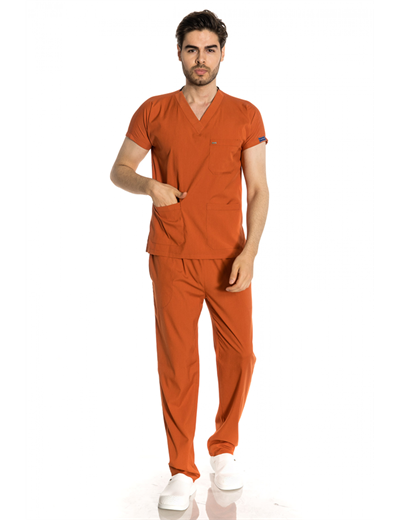 Kiremit Likralı Greys Scrubs Takım