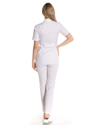 Kısa Boy Kısa Kol Ceket Yaka Alpaka Doktor Önlüğü