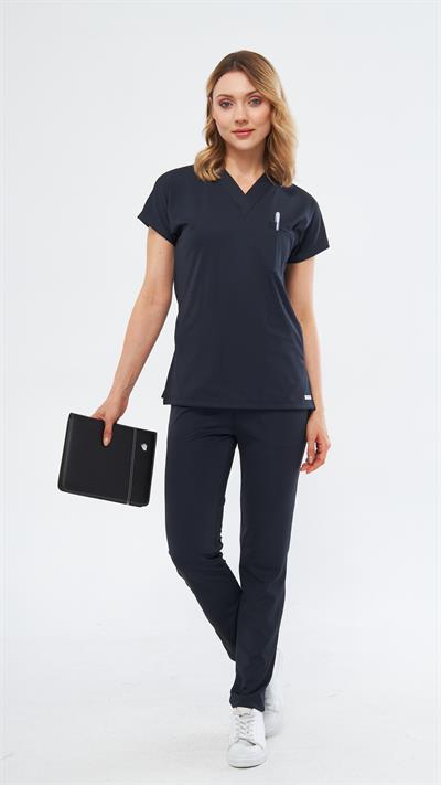 Lacivert Likralı Satori T2 Scrubs Takım