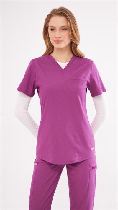 Mor Agape Likralı T1 Scrubs Takım