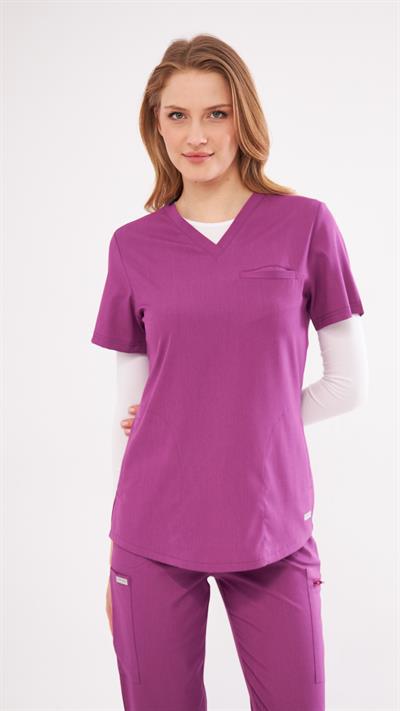 Mor Agape Likralı T1 Scrubs Takım