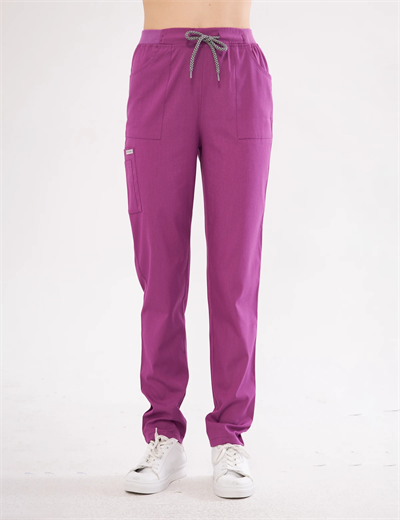 Mor Likralı Lyra Premium Scrubs Pantolon