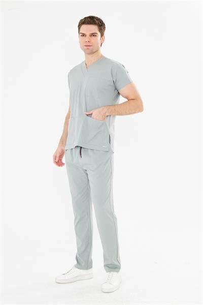 Tıpmod Gri 17-4402 Likralı Greys Scrubs Takım