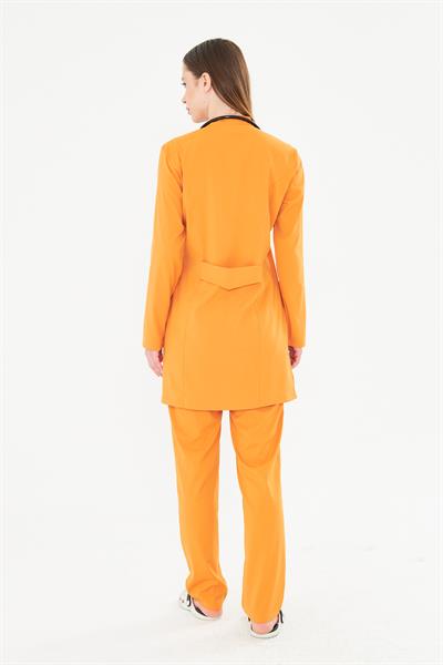 Tıpmod Turuncu 16-1253 Likralı Tesettür Scrubs Takım