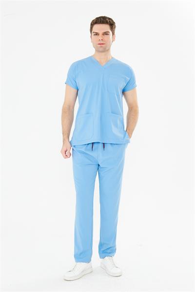 	Tıpmod Açık Mavi 15-4225 Likralı Greys Scrubs Takım