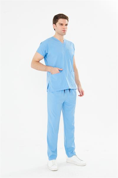 	Tıpmod Açık Mavi 15-4225 Likralı Greys Scrubs Takım