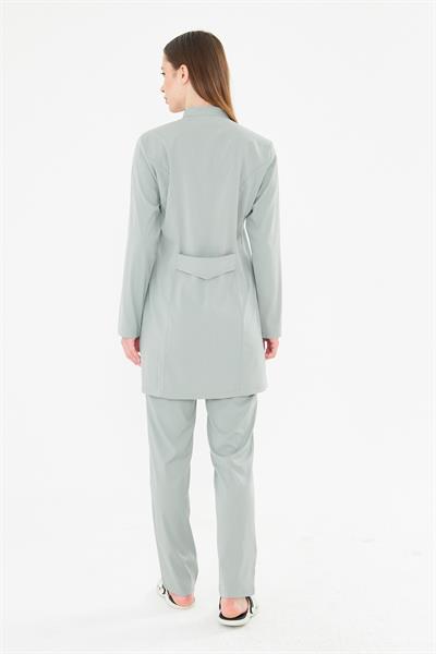 Tıpmod Gri 17-4402 Likralı Tesettür Scrubs Takım