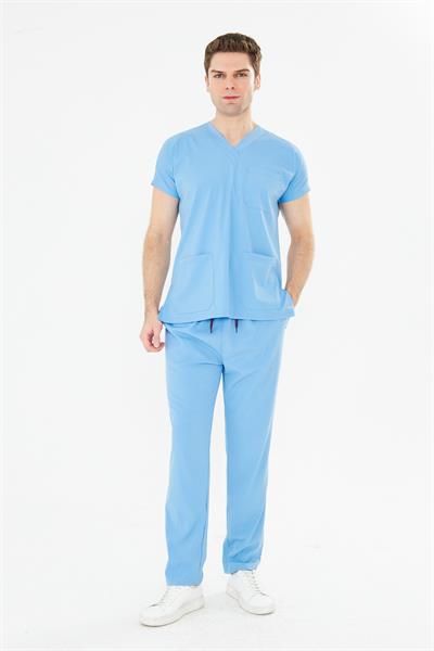 	Tıpmod Açık Mavi 15-4225 Likralı Greys Scrubs Takım