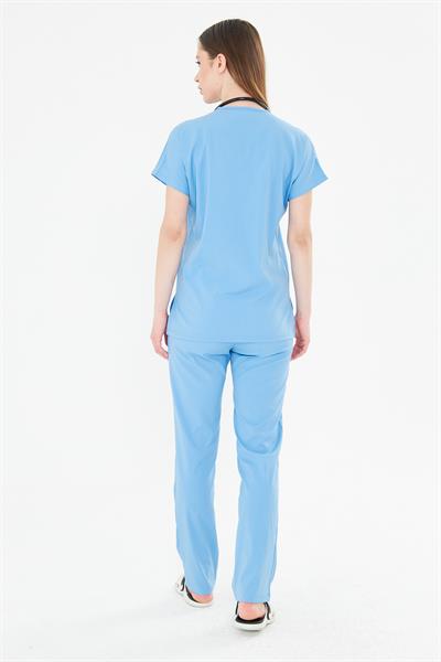 Tıpmod Açık Mavi 15-4225 Likralı Greys Scrubs Takım