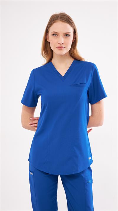 Saks Mavi Likralı Agape T1 Scrubs Takım