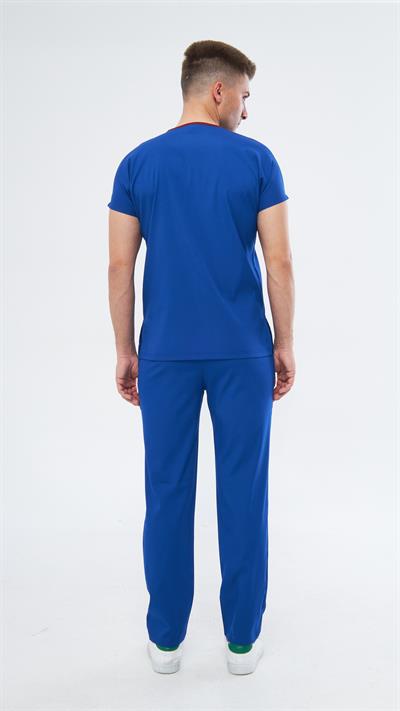 Saks Mavi Likralı Greys Scrubs Takım