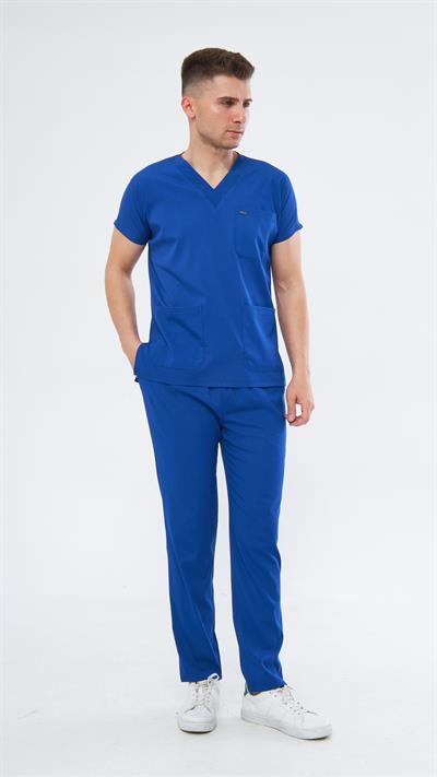 Saks Mavi Likralı Greys Scrubs Takım