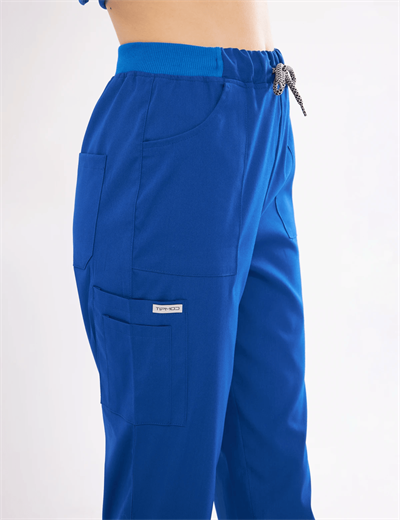 Saks Mavi Likralı Lyra Premium Scrubs Pantolon