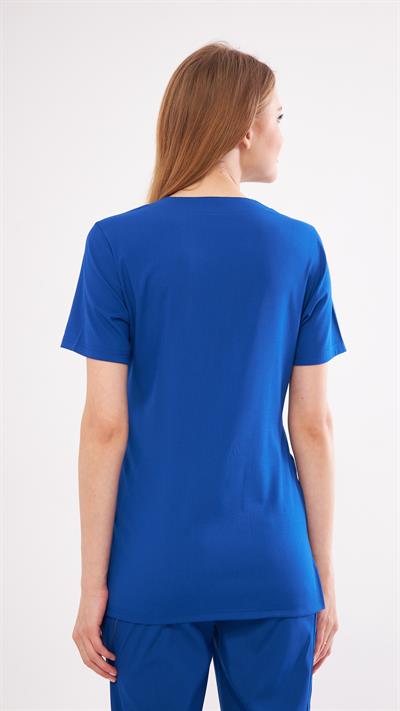 Saks Mavi Likralı Lyra Premium Scrubs Üst
