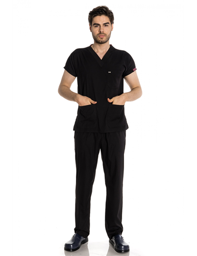 Siyah Likralı Greys Scrubs Takım