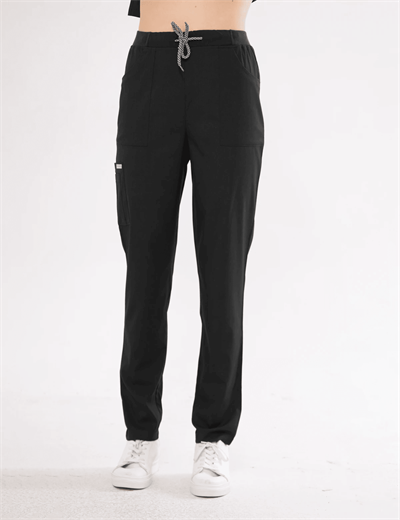 Siyah Likralı Lyra Premium Scrubs Pantolon