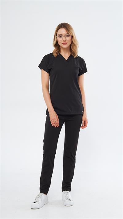 Siyah Likralı Satori T2 Scrubs Takım