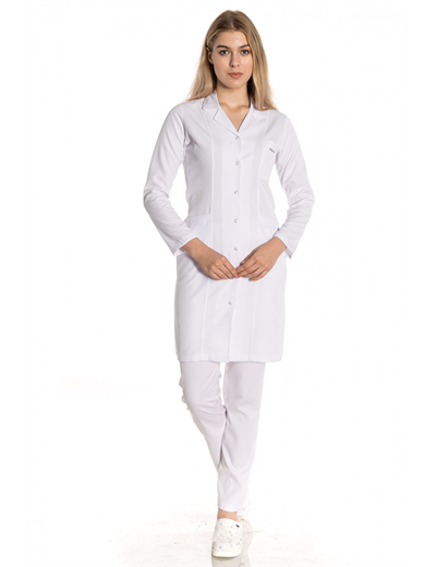 Uzun Boy Ceket Yaka Alpaka Doktor Önlüğü