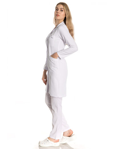 Uzun Boy Ceket Yaka Alpaka Doktor Önlüğü