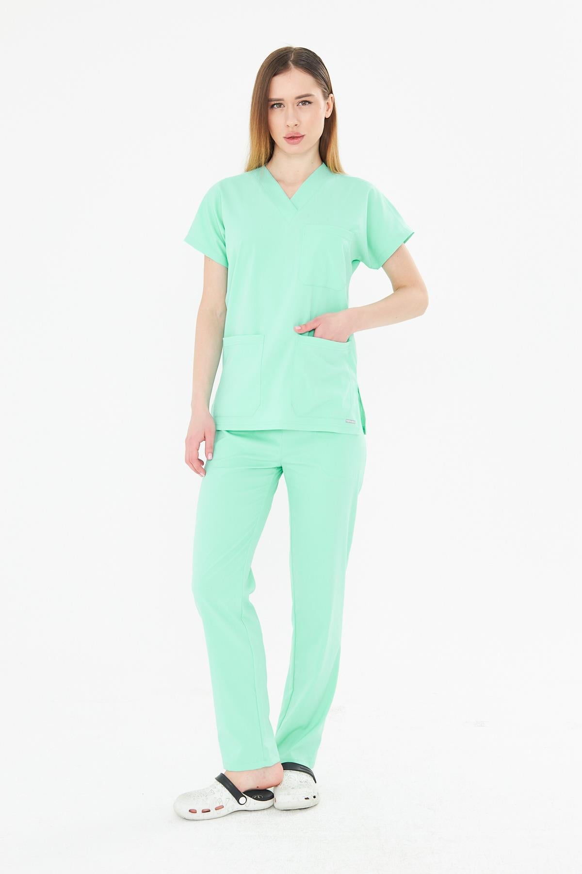 美品SHADEサイン入りBorisKrcmarユニフォームSメンズGREEN Tıpmod Scrubs | Hemşire Forması Resmî Renkler SU YEŞİLİ-Pantone