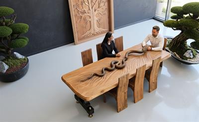 Yılanlı Ahşap Masa