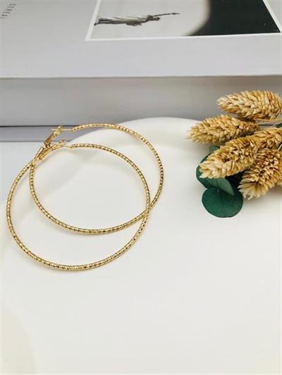 Kp269 Halka Zirkon Küpe (Gold)
