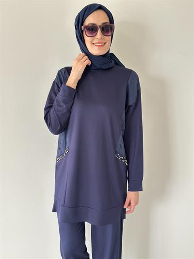 Galia Lacivert Pamuklu Takım