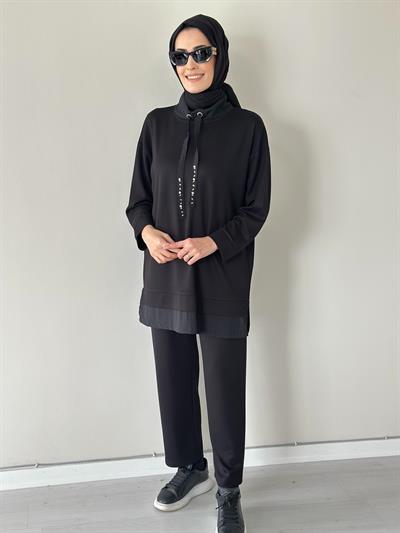 Racheal Siyah Pamuklu Takım 