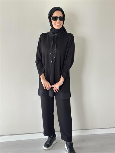 Racheal Siyah Pamuklu Takım 