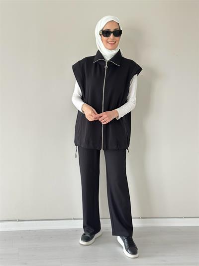 Wola Siyah Yelek Pantolon Modal Takım