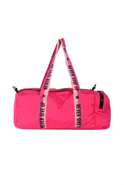 Çocuk Yıldız Baskılı Spor Çanta, Desenli Spor Çanta, Fermuarlı Detaylı Çocuk Spor Çanta Pembe